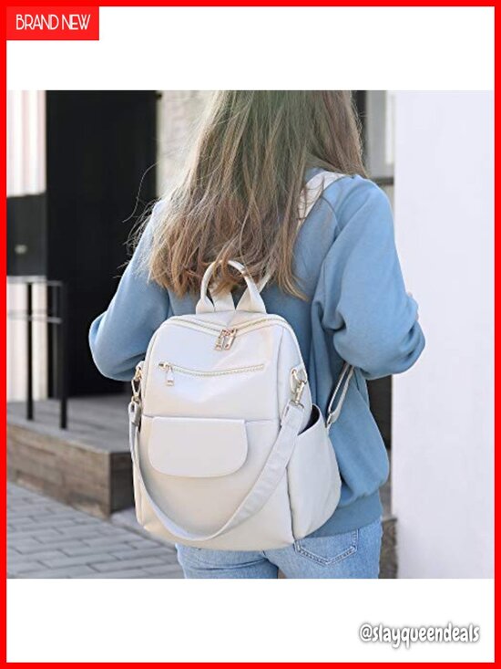 Convertible Faux Leather Women\'s Fashion Backpack Purse Waterproof